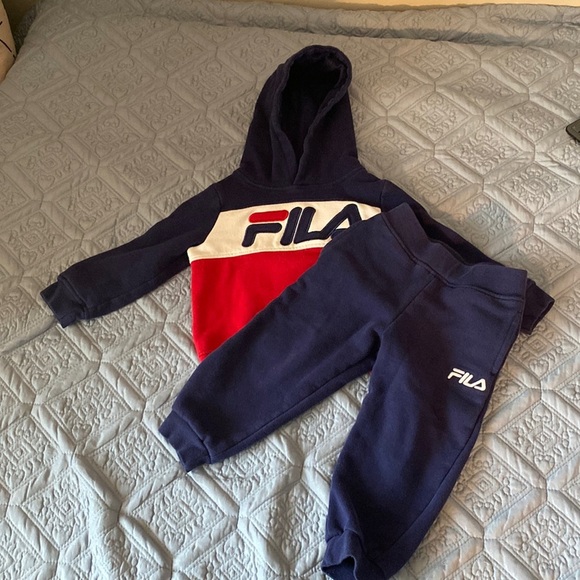 FILA Blue, White and Red Sweatsuit Hoodie Set - Picture 1 of 12